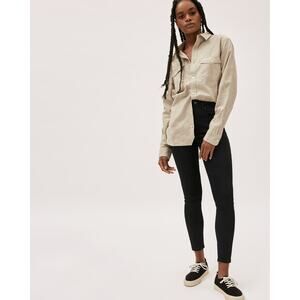 NWT Everlane Women's The Authentic Stretch High Rise Skinny Jeans Black Size 23